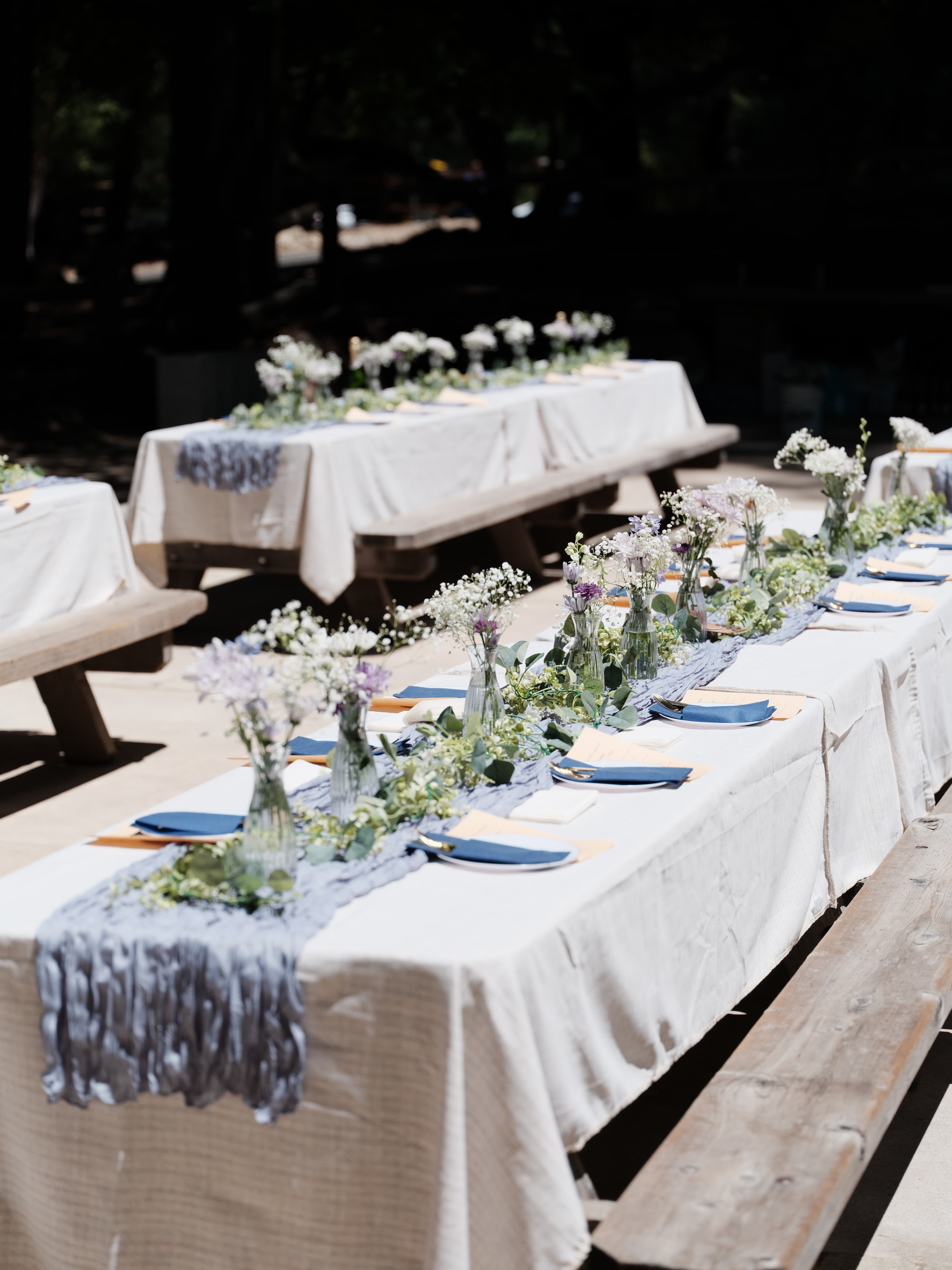 Simple dainty blue favor boxes