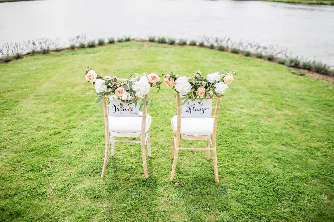 Floral bright sunny ceremony aisle